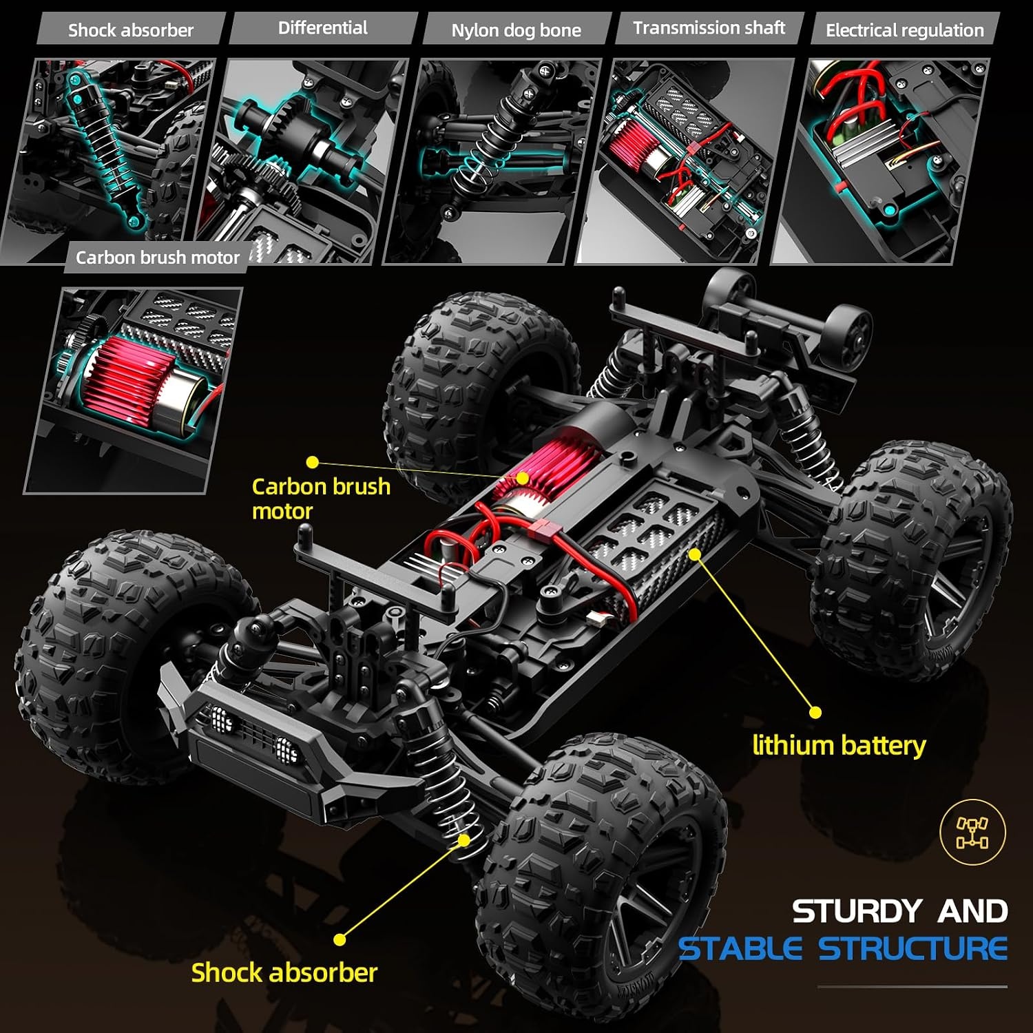 RC Monster Truck 1:14 All-terrain 38 km/u 4WD - 58% Korting