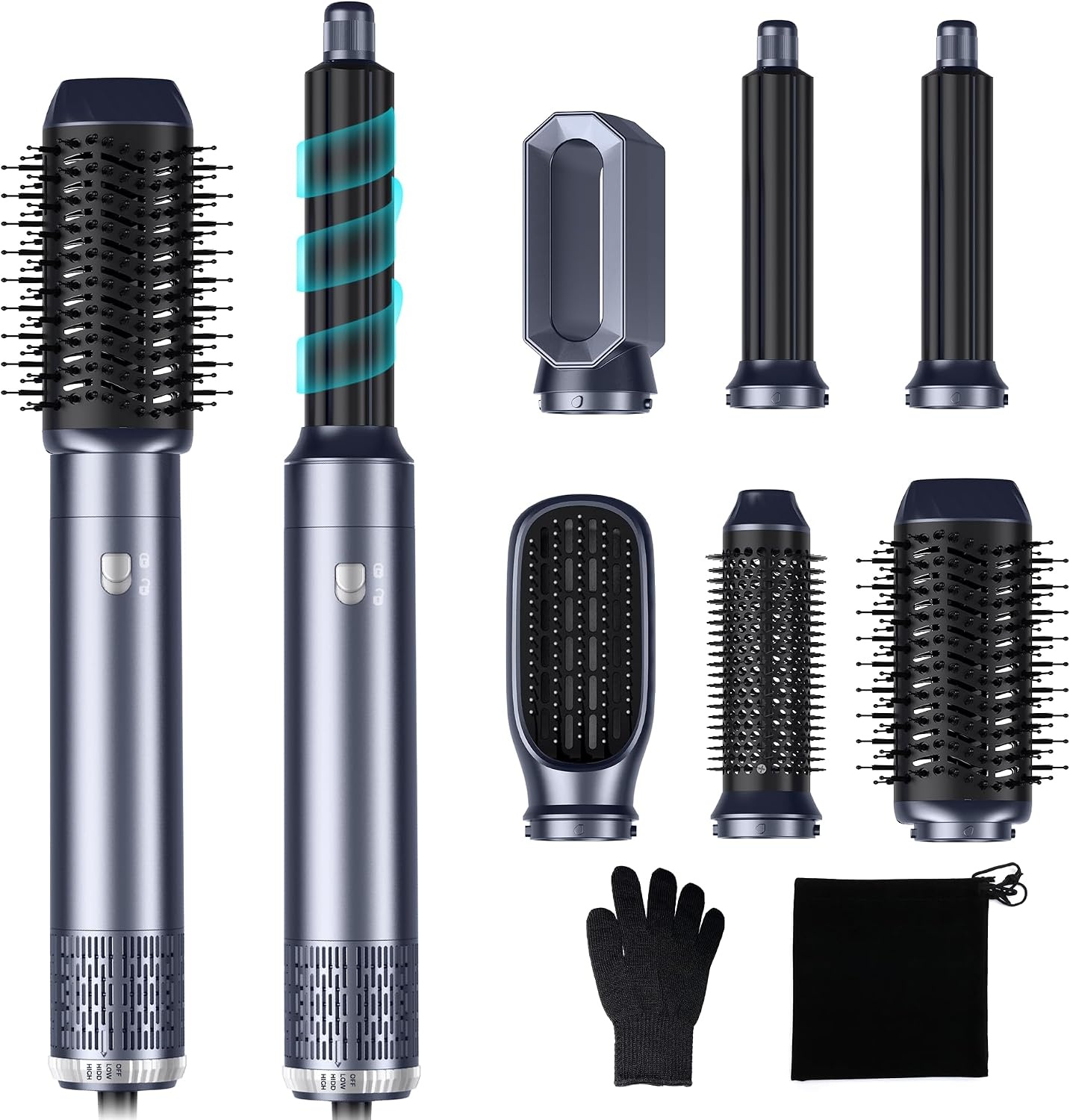 6-in-1 Heteluchtborstel Haarstyler met Korting: Volume & Krul