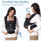 Ademende Baby Draagzak Zwart (3-24M) - 34% Korting!