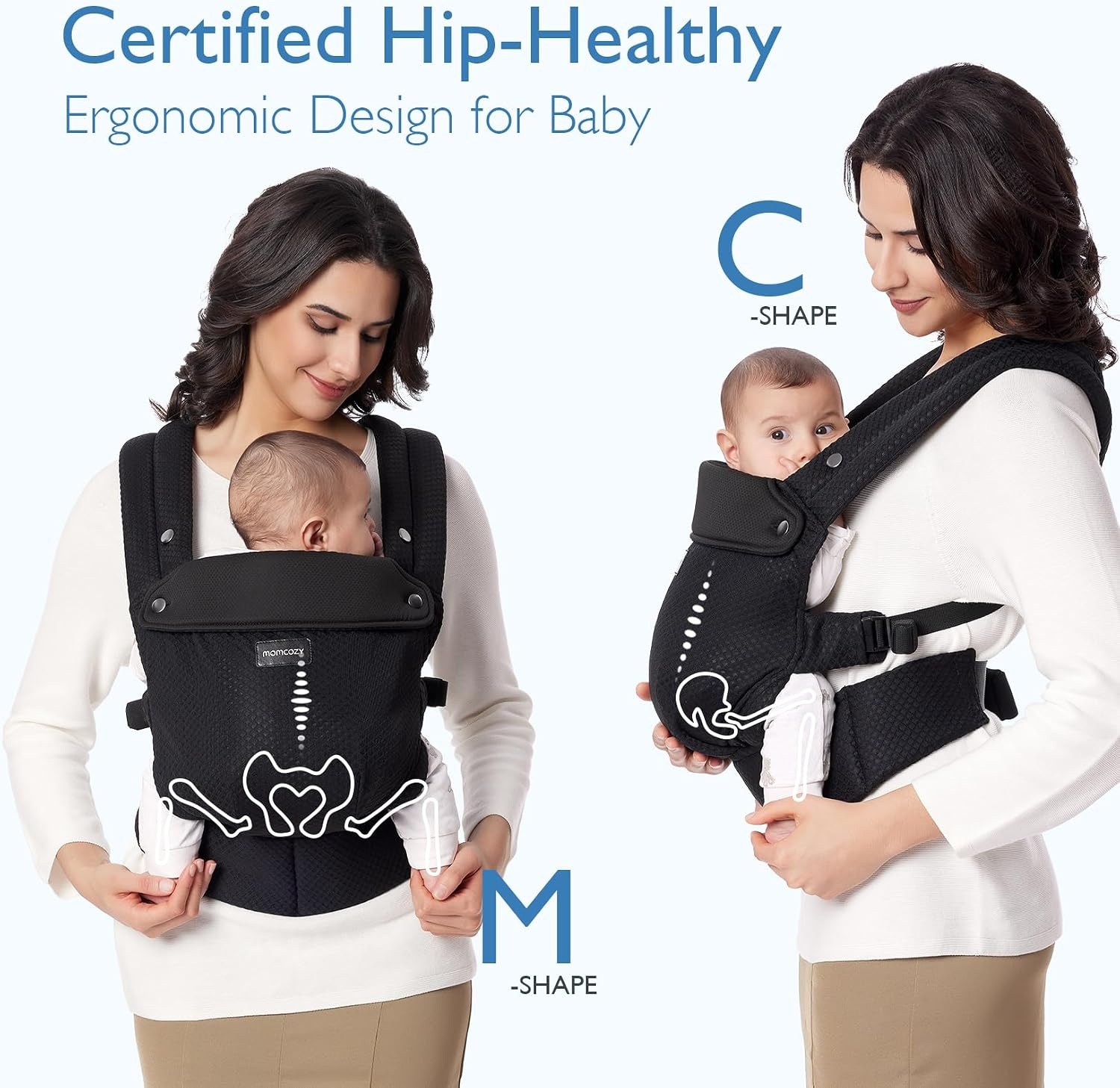 Ademende Baby Draagzak Zwart (3-24M) - 34% Korting!