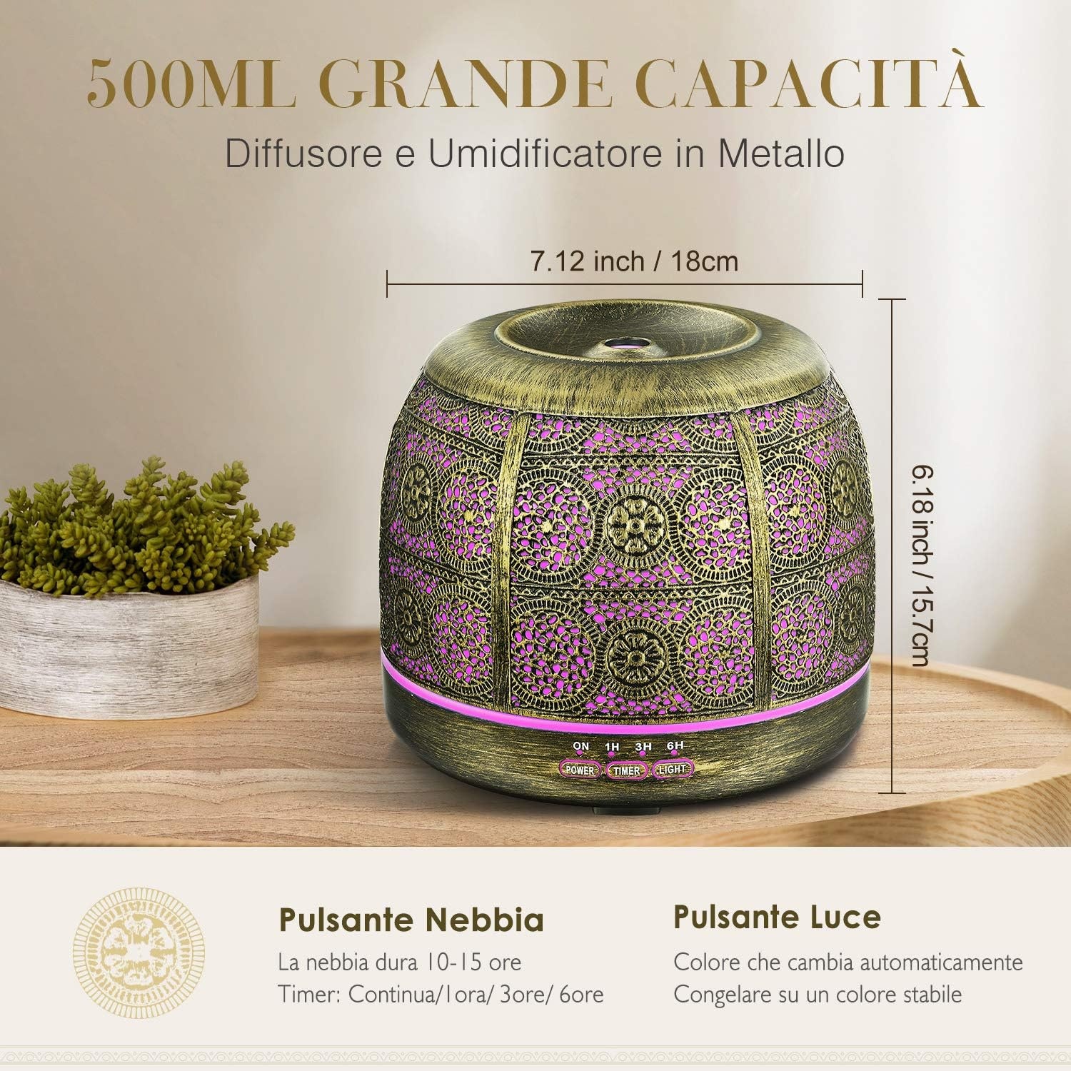 Ultrasone Aroma Diffuser 500ml - 56% Korting!