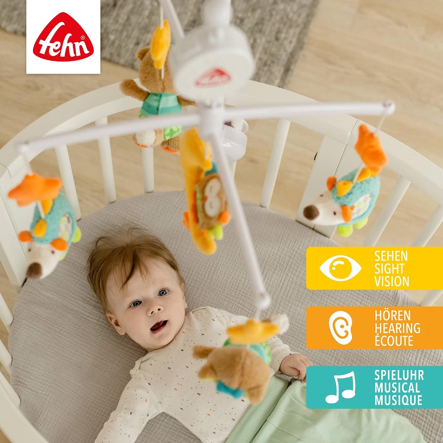 Muziek Mobile Baby Bosdieren Grijs 65cm - 59% Korting
