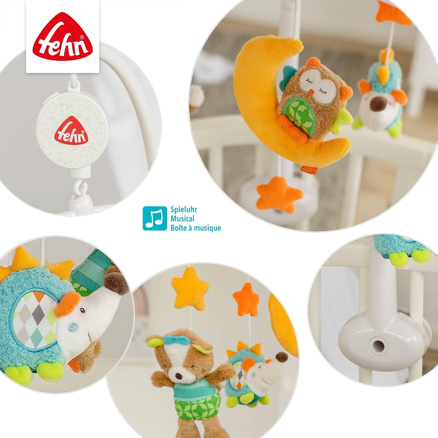 Muziek Mobile Baby Bosdieren Grijs 65cm - 59% Korting