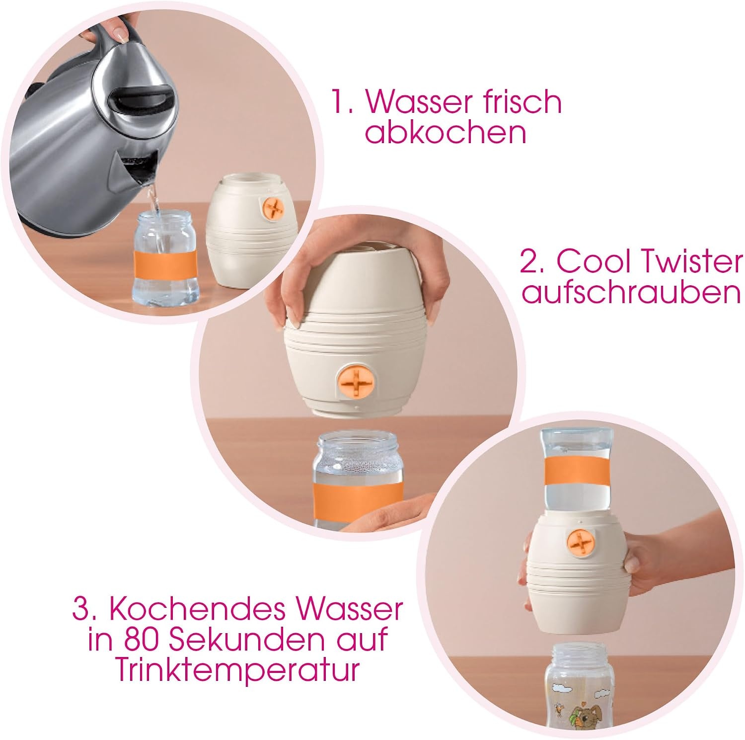 Fleswaterkoeler Baby: Kokend Water Koelen in 80 Sec. 33% Korting!