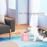 Verhoogde Kattenvoerbak 15° Kantelbaar - Roze | 54% Korting