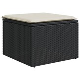vidaXL Tuinkruk met kussen - Zwart Poly Rattan - 34% Korting
