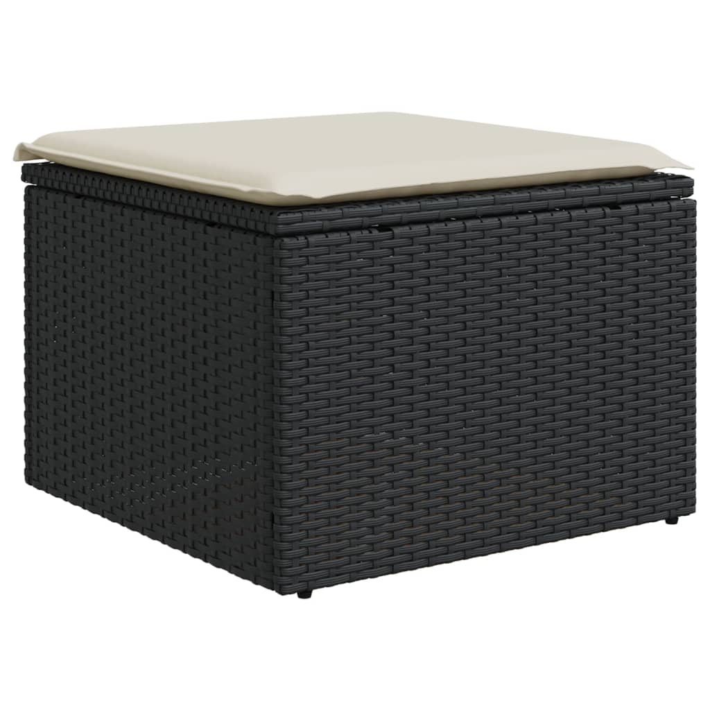 vidaXL Tuinkruk met kussen - Zwart Poly Rattan - 34% Korting