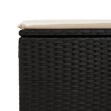 vidaXL Tuinkruk met kussen - Zwart Poly Rattan - 34% Korting
