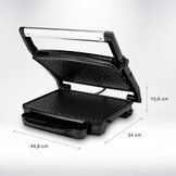 Contactgrill Panini & Tosti - 2000W - 30x24cm - Verticaal Opbergen