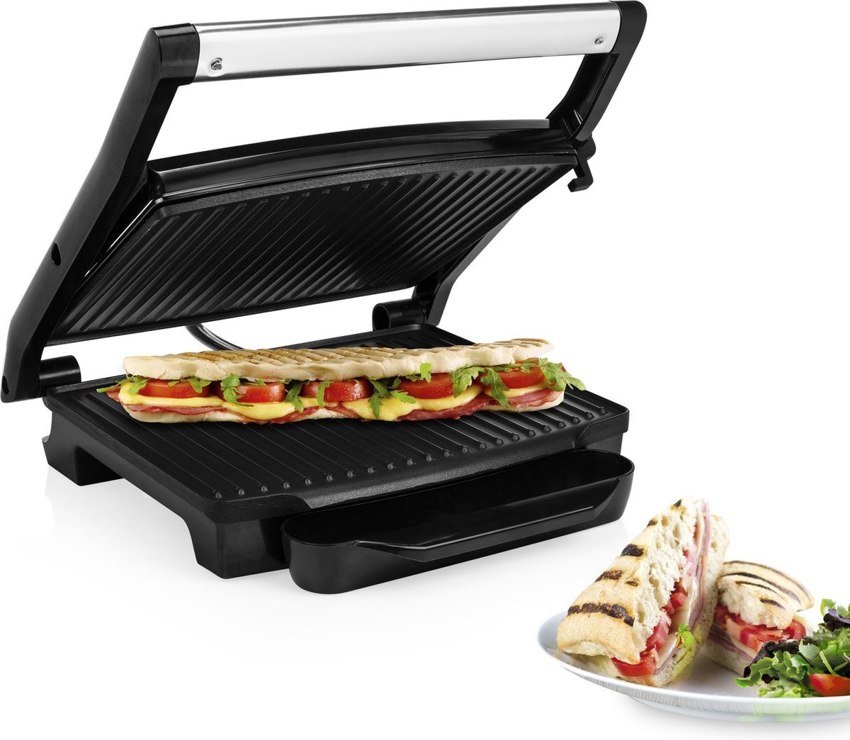 Contactgrill Panini & Tosti - 2000W - 30x24cm - Verticaal Opbergen