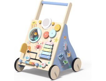 Houten Loopwagen Oceaan Thema Baby - Montessori Speelgoed met Korting!