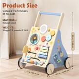 Houten Loopwagen Oceaan Thema Baby - Montessori Speelgoed met Korting!
