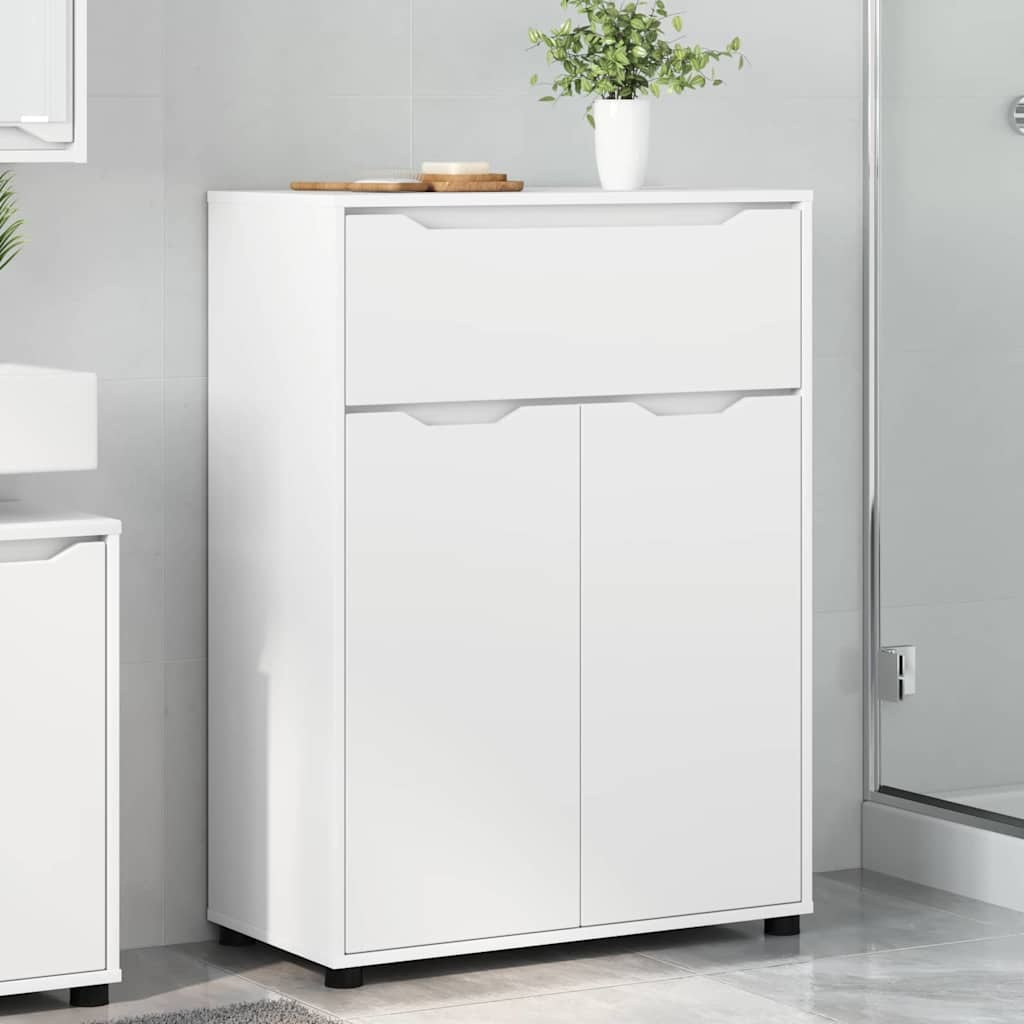Moderne Witte Badkamerkast met Lade & 2 Deuren - 72,5x36,5x100cm