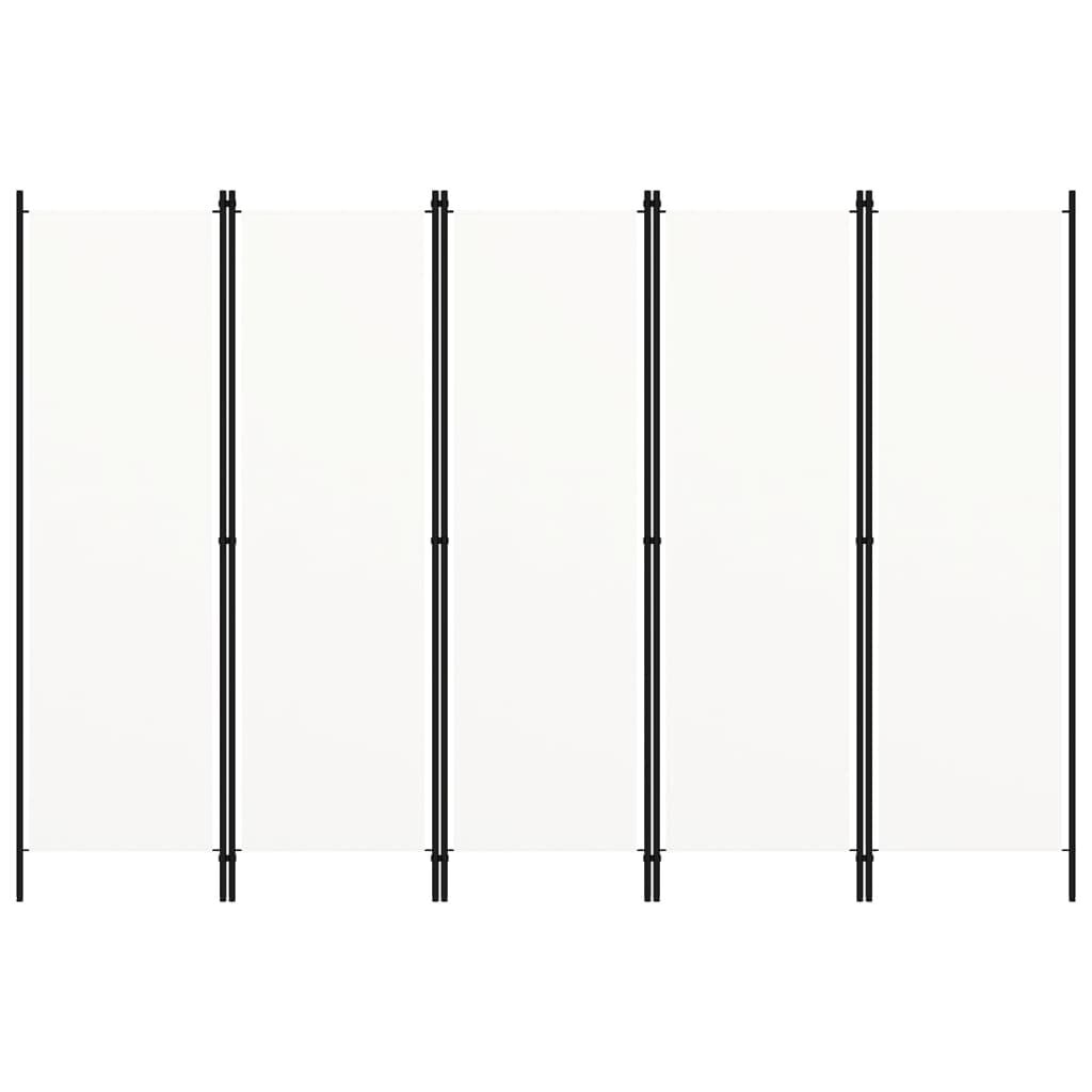 Kamerscherm 5 panelen 250x180cm Wit - 33% Korting