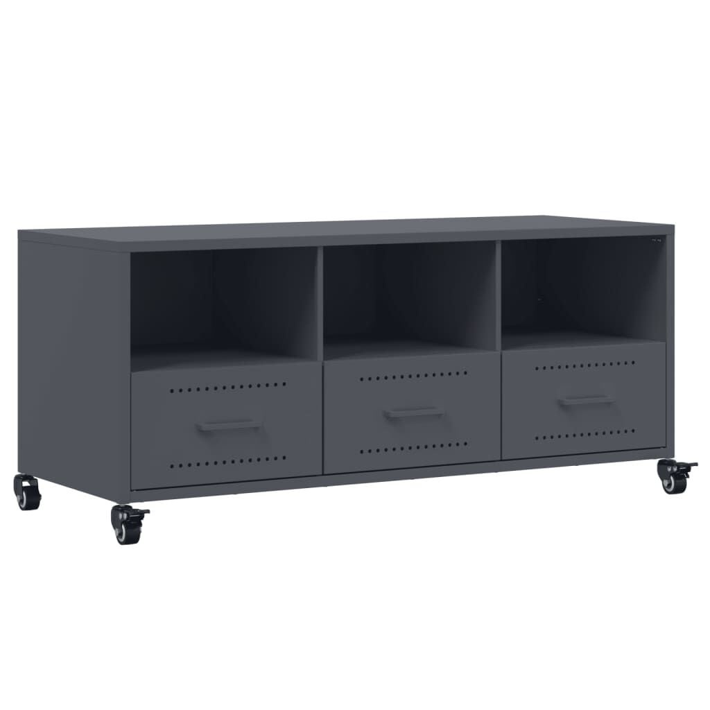 VidaXL TV-meubel Staal Antraciet - 100,5 cm - Nu 34% Korting!