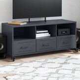 VidaXL TV-meubel Staal Antraciet - 100,5 cm - Nu 34% Korting!