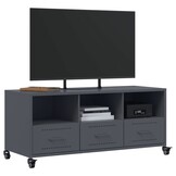 VidaXL TV-meubel Staal Antraciet - 100,5 cm - Nu 34% Korting!