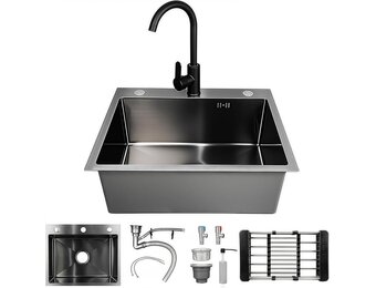 Zwarte Keukenspoelbak 55x45cm - Nu 54% Korting!