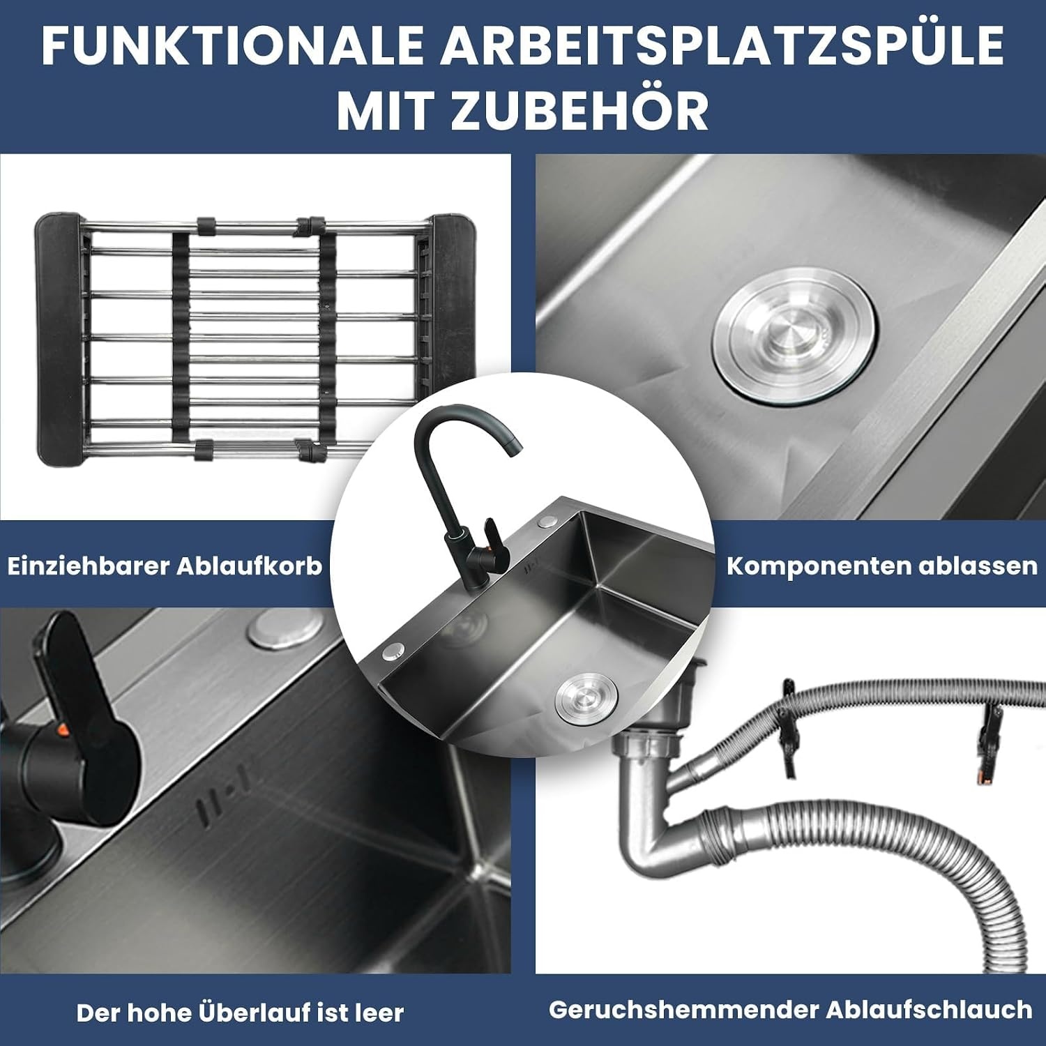 Zwarte Keukenspoelbak 55x45cm - Nu 54% Korting!