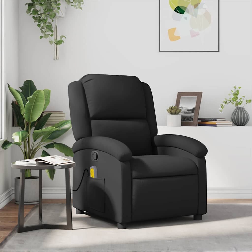 Luxe Massagestoel Leer Zwart - 35% Korting