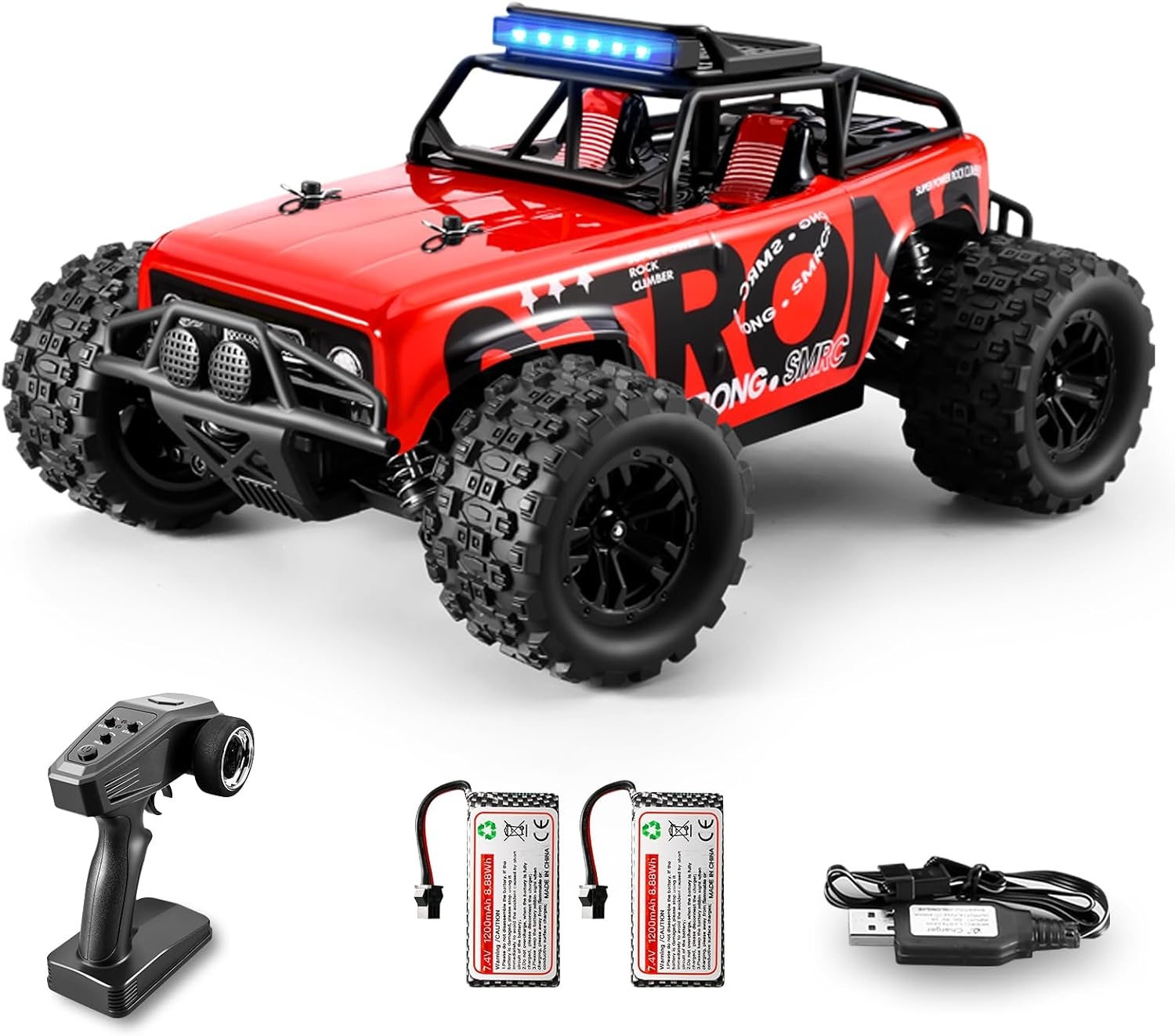 RC Auto 4WD 40 km/u Waterdicht Offroad Monster Truck - Rood - 59% Korting!