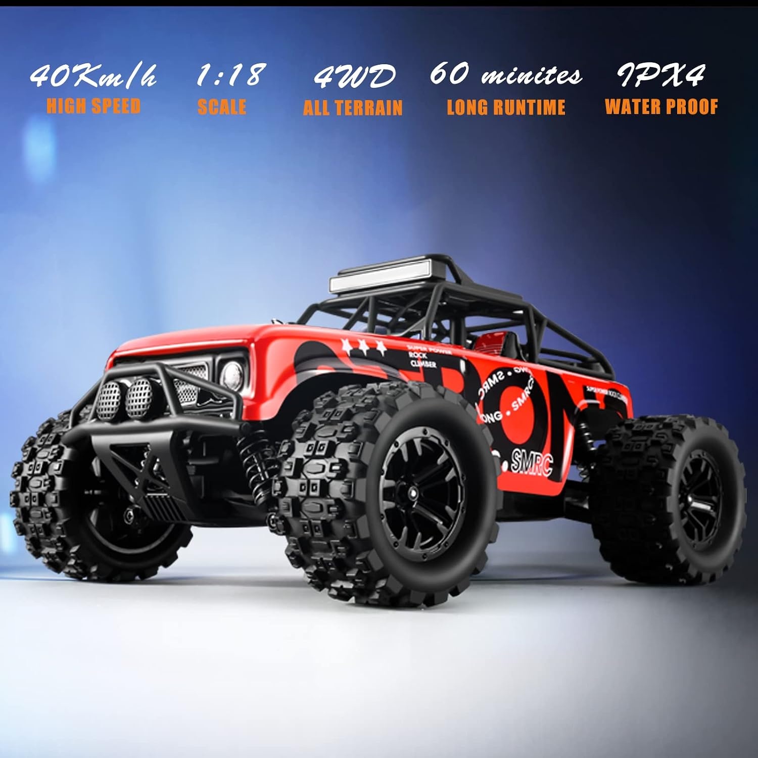 RC Auto 4WD 40 km/u Waterdicht Offroad Monster Truck - Rood - 59% Korting!