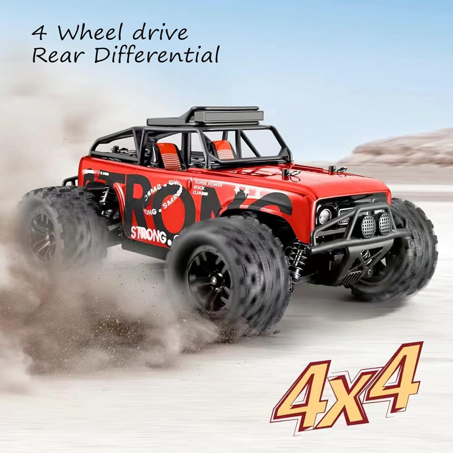 RC Auto 4WD 40 km/u Waterdicht Offroad Monster Truck - Rood - 59% Korting!