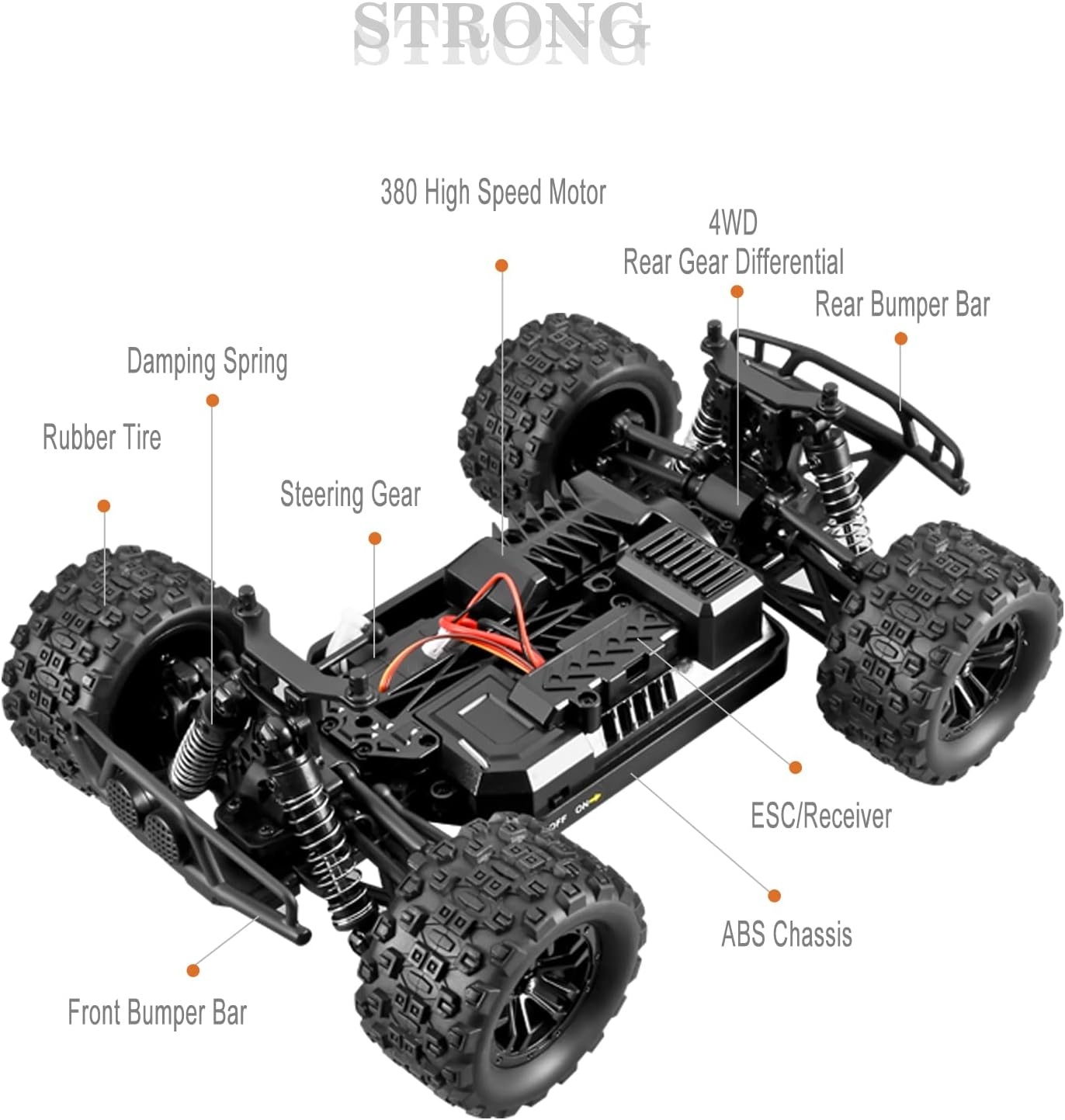 RC Auto 4WD 40 km/u Waterdicht Offroad Monster Truck - Rood - 59% Korting!
