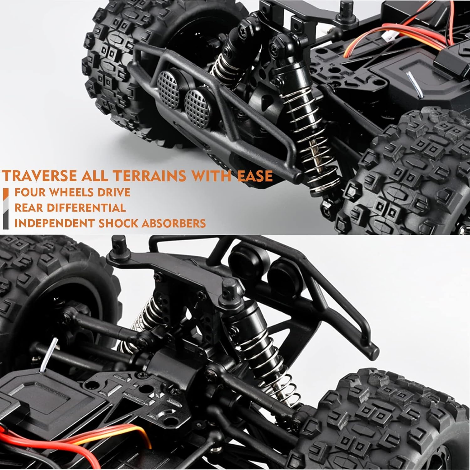 RC Auto 4WD 40 km/u Waterdicht Offroad Monster Truck - Rood - 59% Korting!