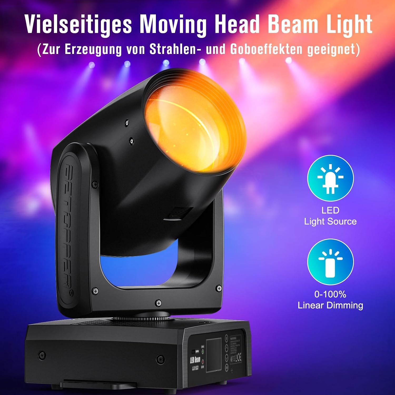 Krachtige Moving Head DJ Lichtshow 150W LED RGBW - 73% Korting!