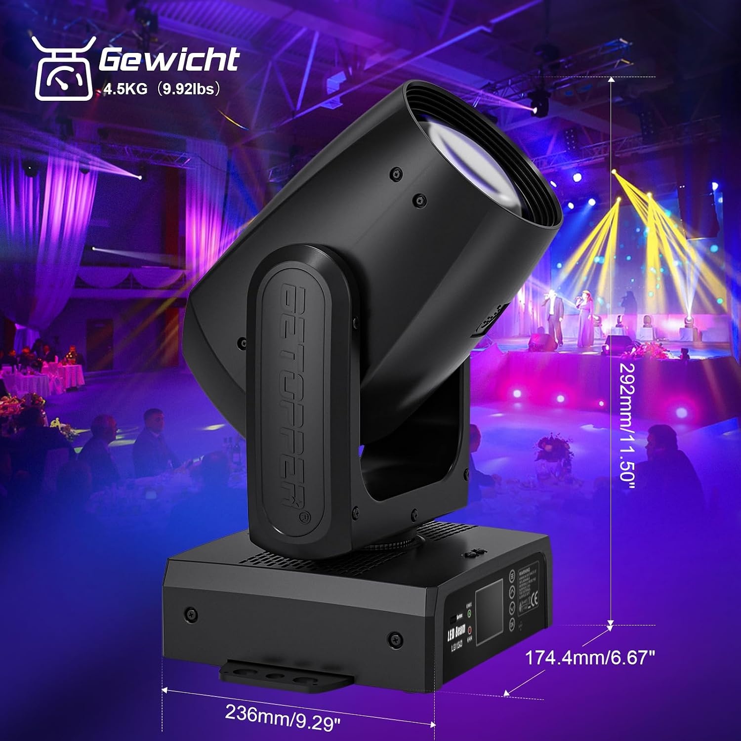 Krachtige Moving Head DJ Lichtshow 150W LED RGBW - 73% Korting!