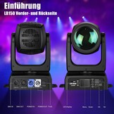 Krachtige Moving Head DJ Lichtshow 150W LED RGBW - 73% Korting!