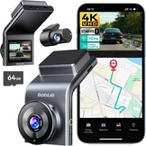 BOTSLAB 4K Dashcam Voor & Achter met STARVIS 2, 64GB SD