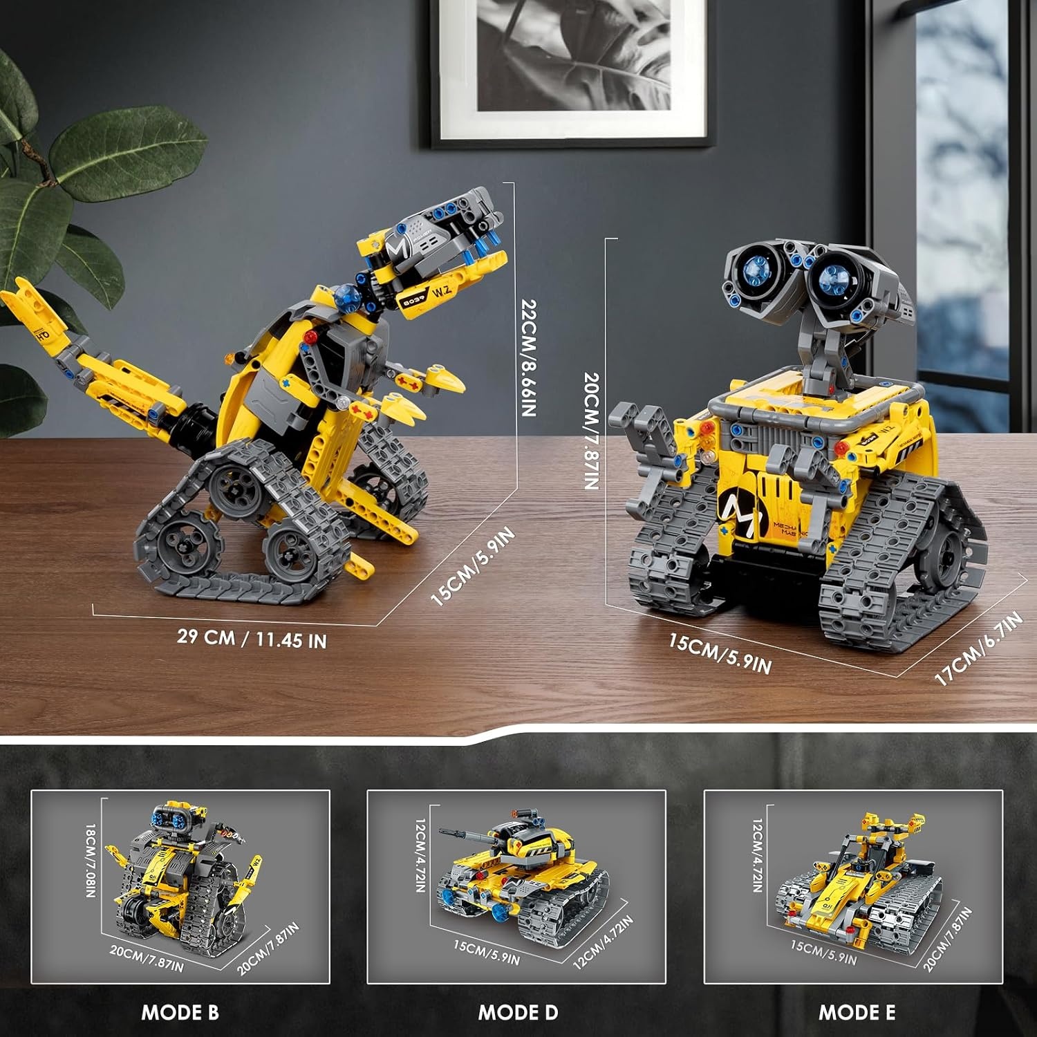 Sillbird Robot voor kinderen, voor jongens, 5-in-1 robotset met app-afstandsbediening, muur/technische robot/Mech dinosaurus, programmeerbaar bouwspeelgoed, creatief verjaardagscadeau