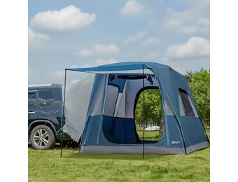 PORTAL SUV-tent voor 5 personen met veranda, 2-in-1 kampeertent, waterafstotend en winddicht, koffertent met 2 deuren voor reizen en outdoor-avonturen