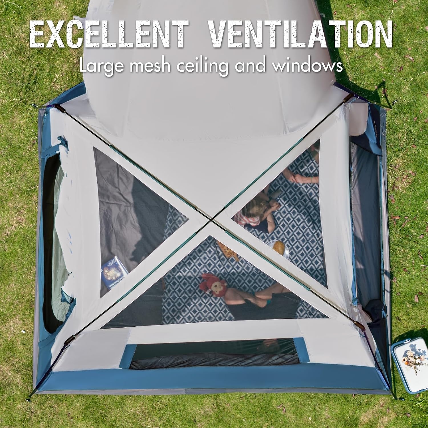 PORTAL SUV-tent voor 5 personen met veranda, 2-in-1 kampeertent, waterafstotend en winddicht, koffertent met 2 deuren voor reizen en outdoor-avonturen