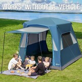PORTAL SUV-tent voor 5 personen met veranda, 2-in-1 kampeertent, waterafstotend en winddicht, koffertent met 2 deuren voor reizen en outdoor-avonturen