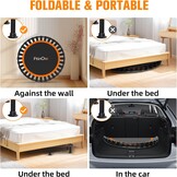 FitinOne Foldable Mini Trampoline Load 204 kg, Portable Exercise Trampoline with Adjustable Foam Handle, Fitness Trampoline for Adults and Children