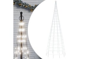 LED Kerstboom met Vlaggenmast 300cm Koud Wit 550 LEDs 42% Korting