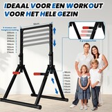 DOBESTS Folding Power Tower Dip Station Pull-Up Bar, Free-Standing, Height Adjustable, Multifunctional Fitness Training Device, Push-ups, Abdominal, Triangular Structure, Stable