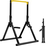 DOBESTS Folding Power Tower Dip Station Pull-Up Bar, Free-Standing, Height Adjustable, Multifunctional Fitness Training Device, Push-ups, Abdominal, Triangular Structure, Stable