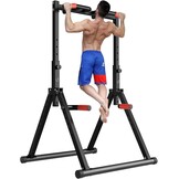 DOBESTS Folding Power Tower Dip Station Pull-Up Bar, Free-Standing, Height Adjustable, Multifunctional Fitness Training Device, Push-ups, Abdominal, Triangular Structure, Stable