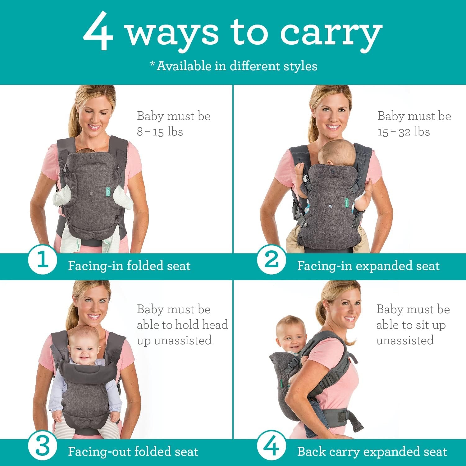 Ergonomische Draagzak Flip Advanced 4-in-1 Grijs (3.5-14.5 kg) - 59% Korting