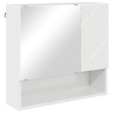 vidaXL Spiegelkast Hoogglans wit 59 x 17 x 55 cm Bewerkt hout