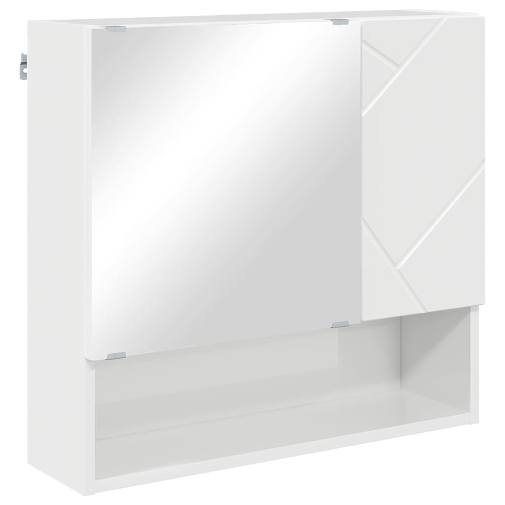 vidaXL Spiegelkast Hoogglans wit 59 x 17 x 55 cm Bewerkt hout