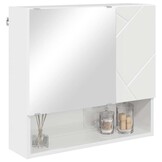 vidaXL Spiegelkast Hoogglans wit 59 x 17 x 55 cm Bewerkt hout