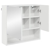 vidaXL Spiegelkast Hoogglans wit 59 x 17 x 55 cm Bewerkt hout