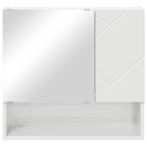 vidaXL Spiegelkast Hoogglans wit 59 x 17 x 55 cm Bewerkt hout