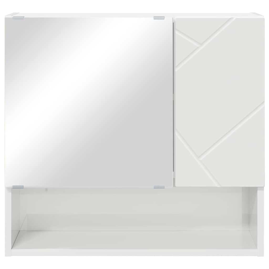 vidaXL Spiegelkast Hoogglans wit 59 x 17 x 55 cm Bewerkt hout