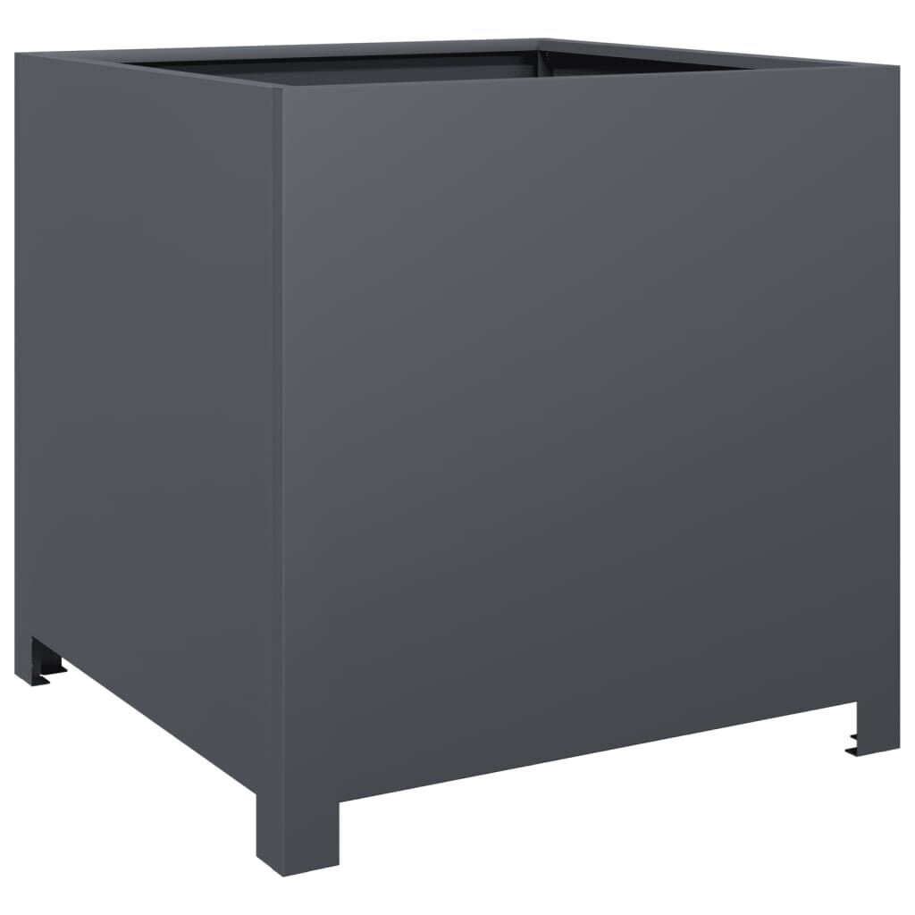 vidaXL Plantenbak 50x50x50 cm staal antracietkleurig